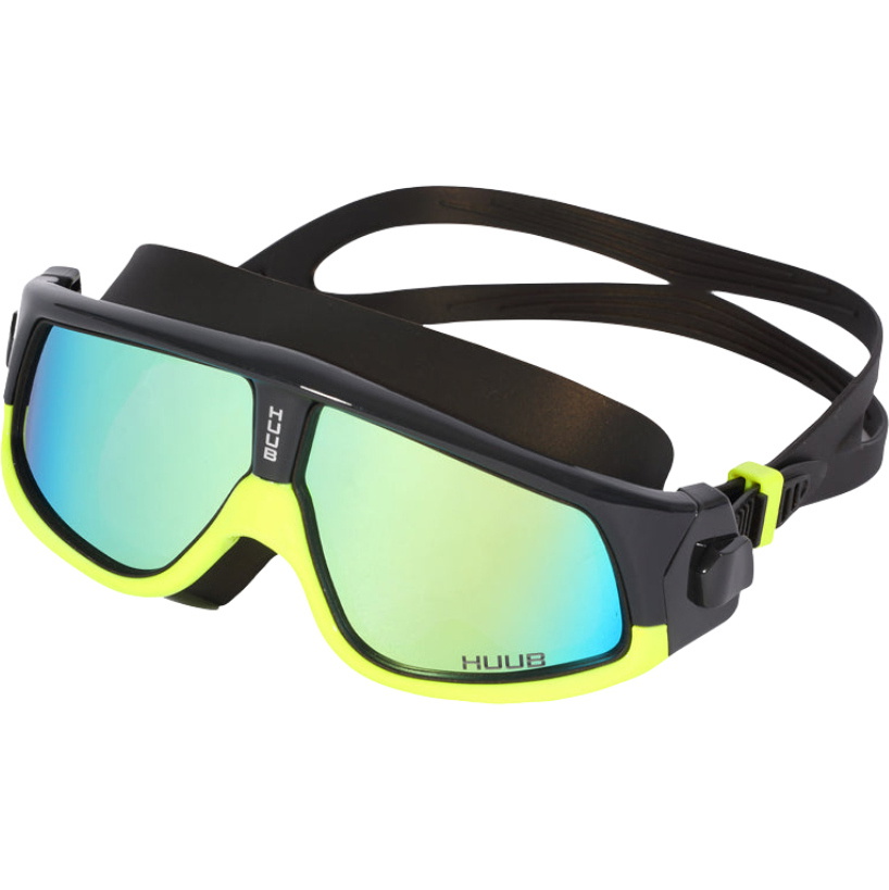 2026 HUUB Ryft Mask A2-RYFTBY - Met Black / Fluo Yel - Polarised Dk Smoke Gold Mir